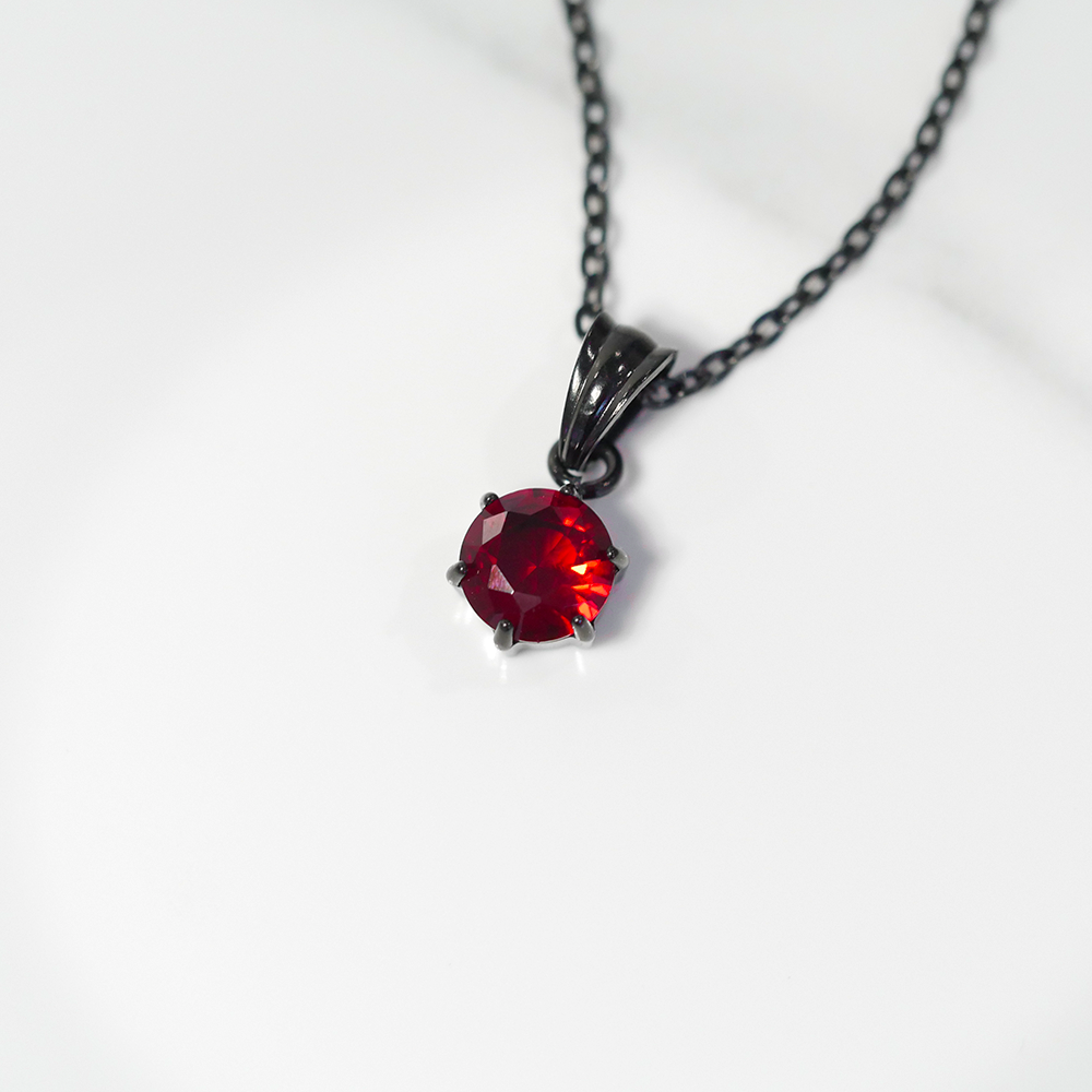 Ember Round Gemstone Pendant