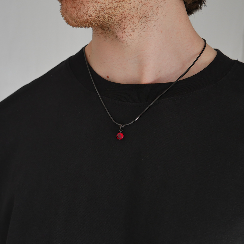 Ember Round Gemstone Pendant