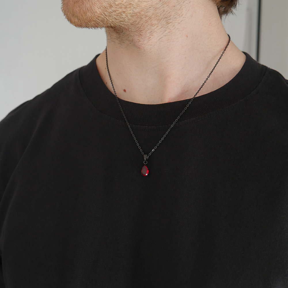 Ember Teardrop Gemstone Pendant