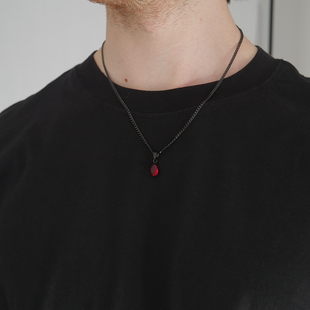 Ember Teardrop Gemstone Pendant