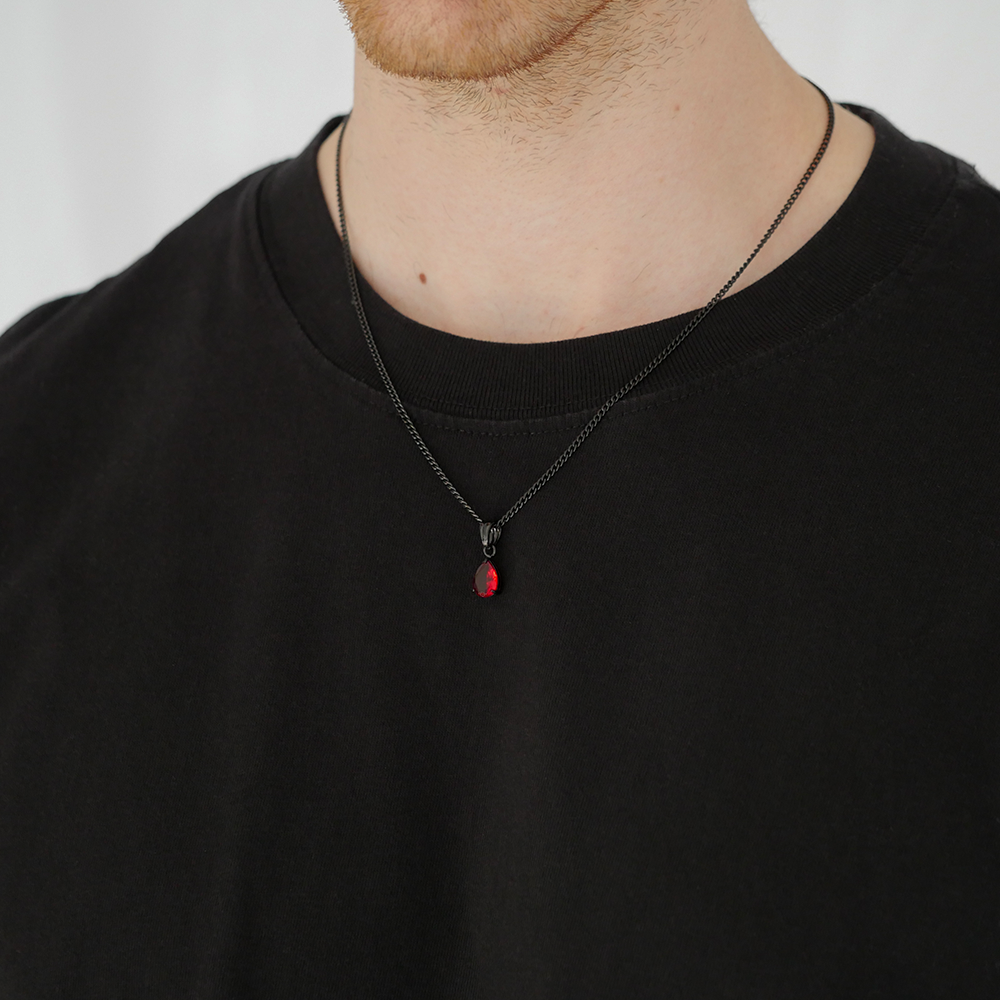 Ember Teardrop Gemstone Pendant