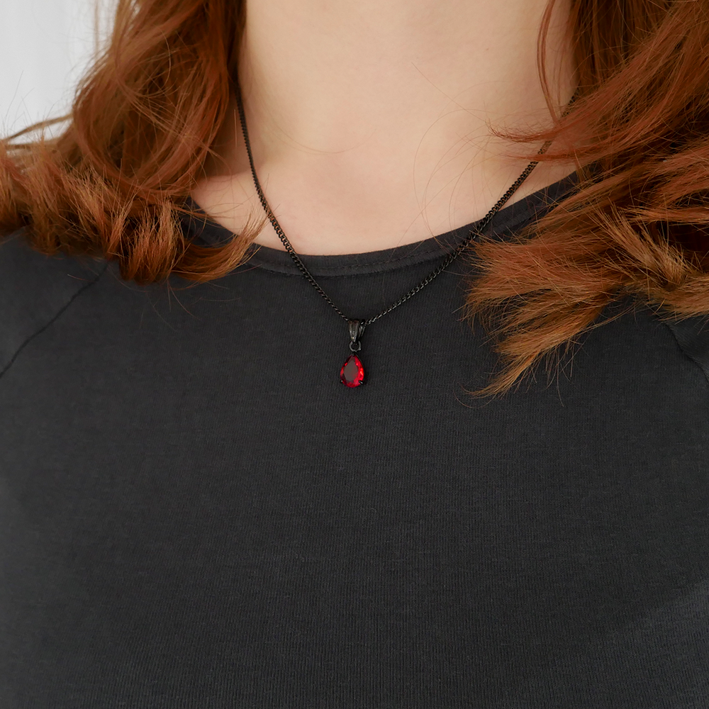 Ember Teardrop Gemstone Pendant