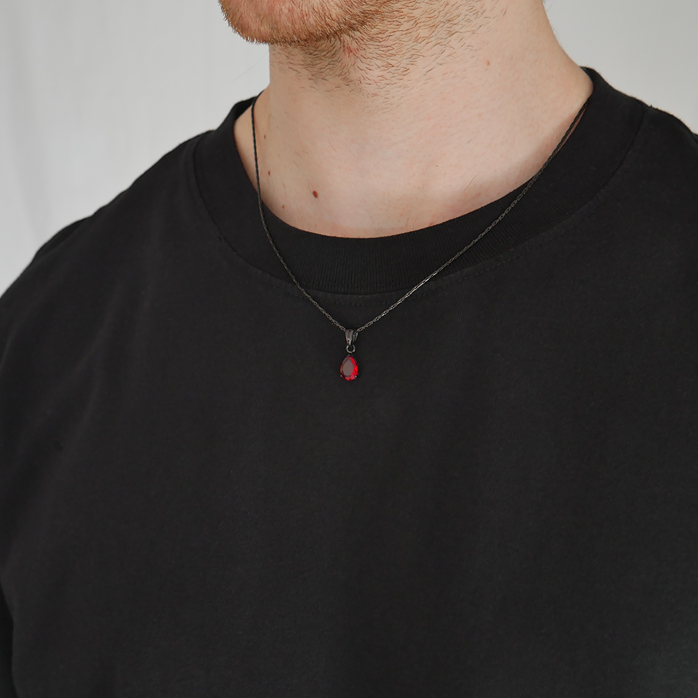 Ember Teardrop Gemstone Pendant