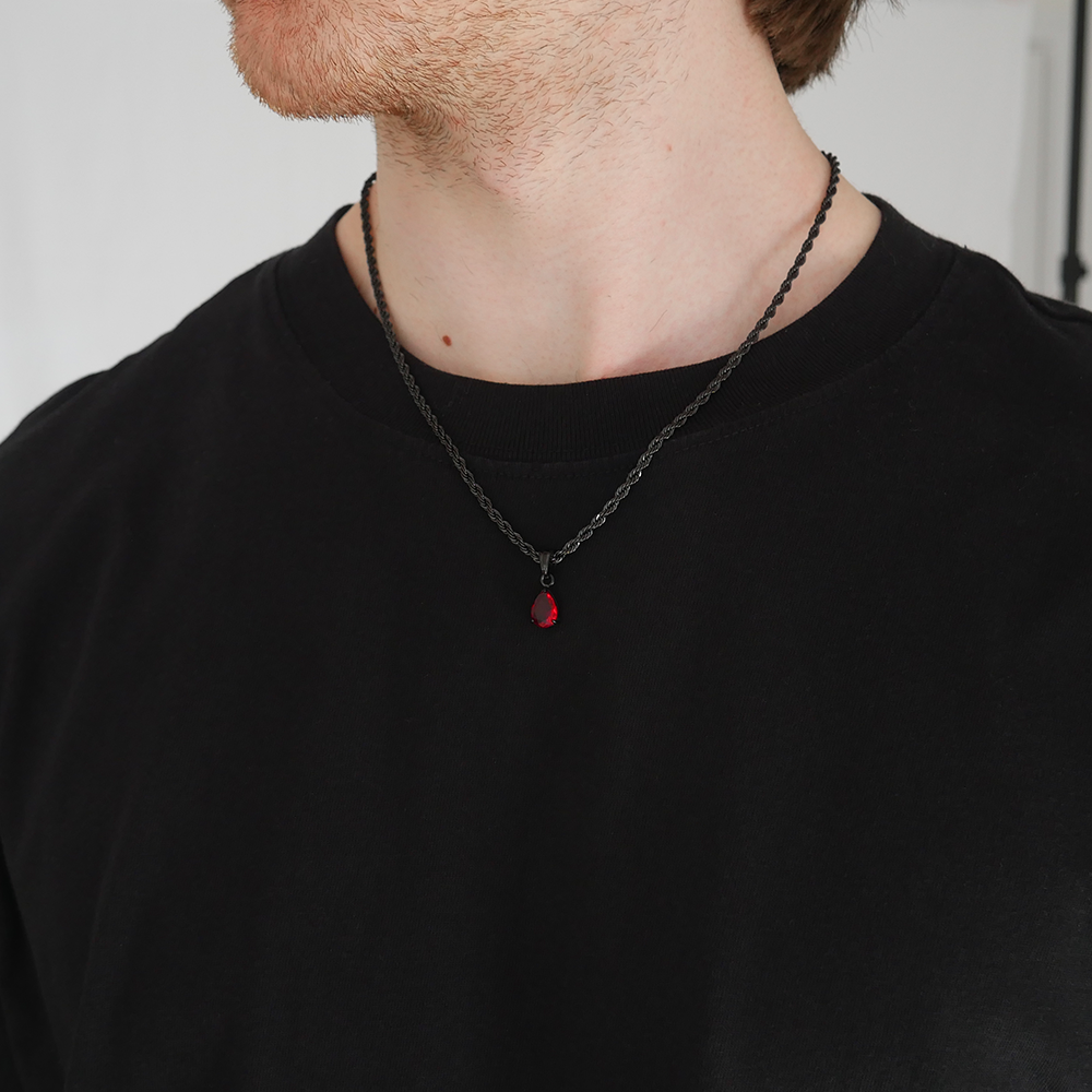 Ember Teardrop Gemstone Pendant