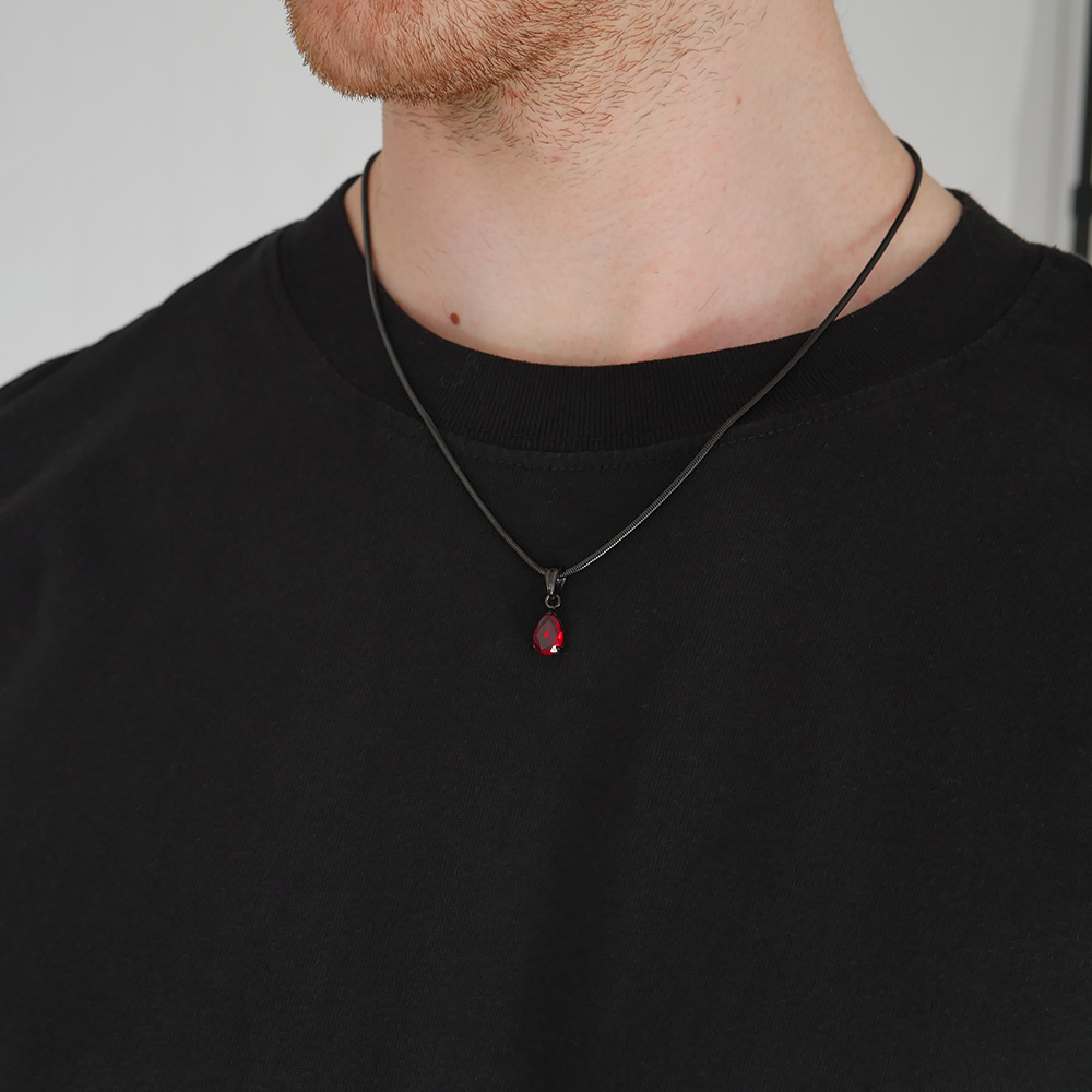 Ember Teardrop Gemstone Pendant