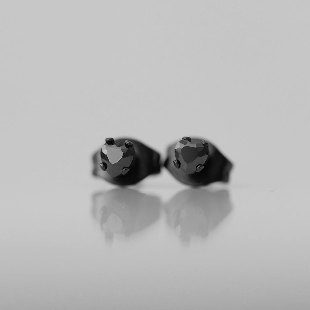 Heart Gemstone Studs (3mm)