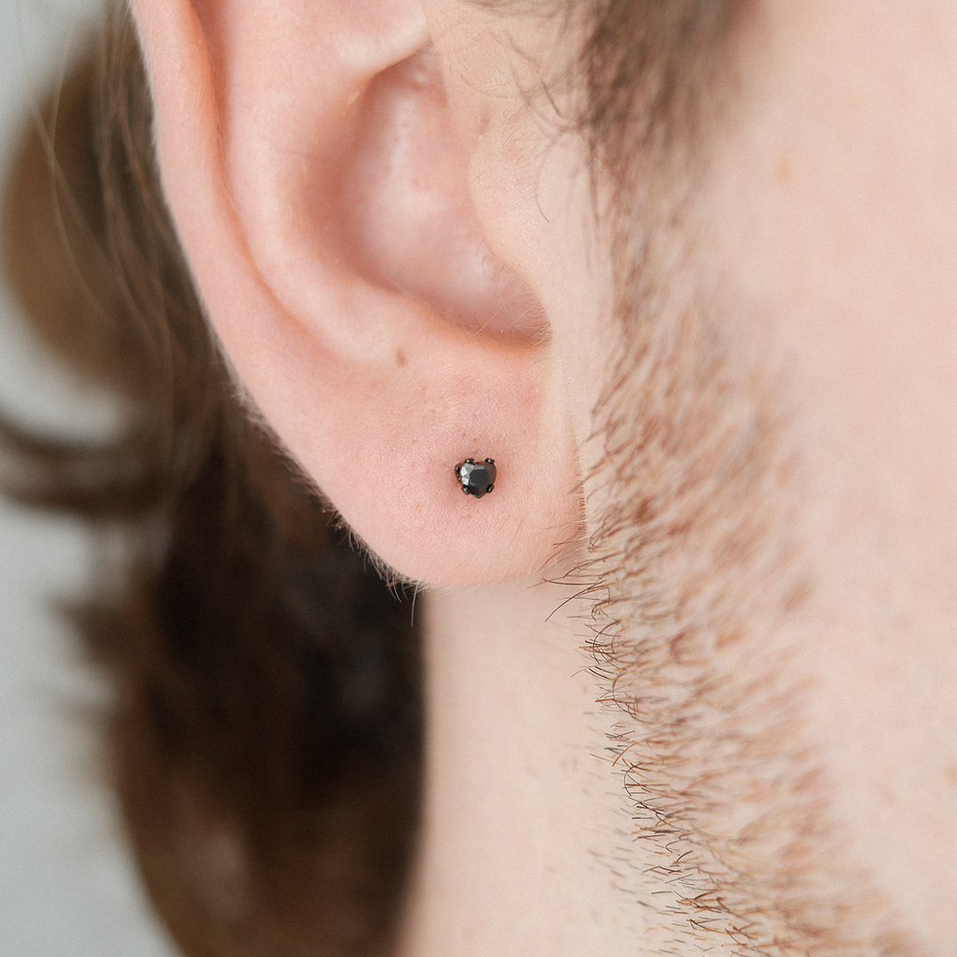 Heart Gemstone Studs (3mm)