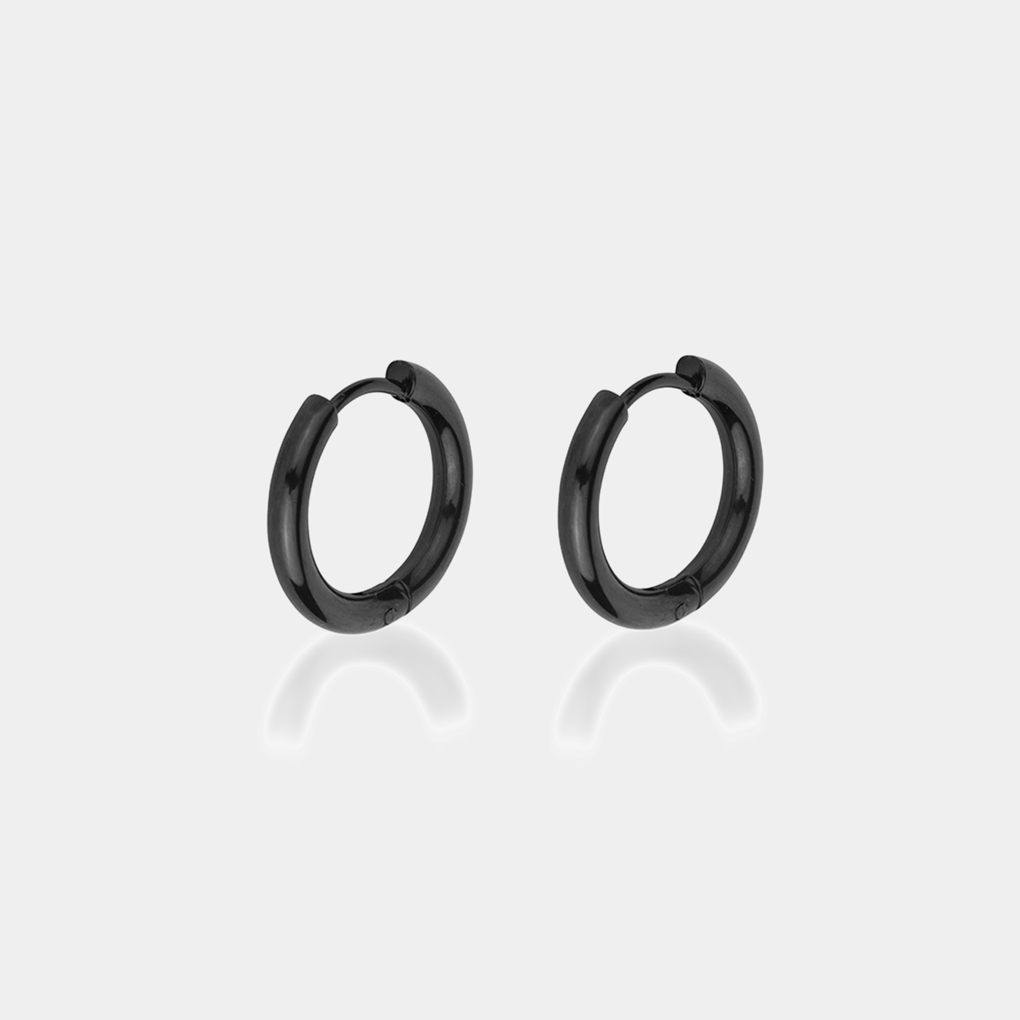 Black Hoop Earrings (12mm)