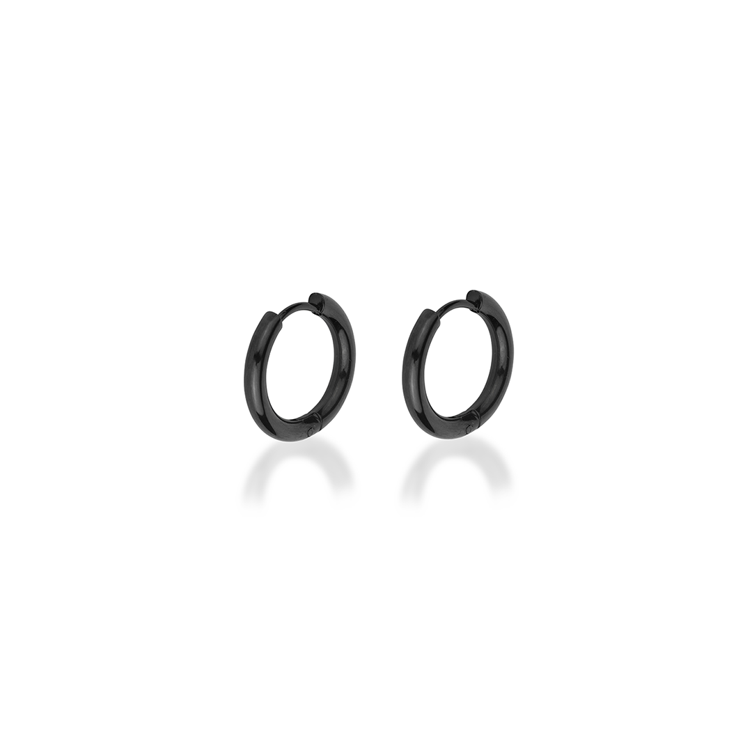 Black Hoop Earrings (10mm)