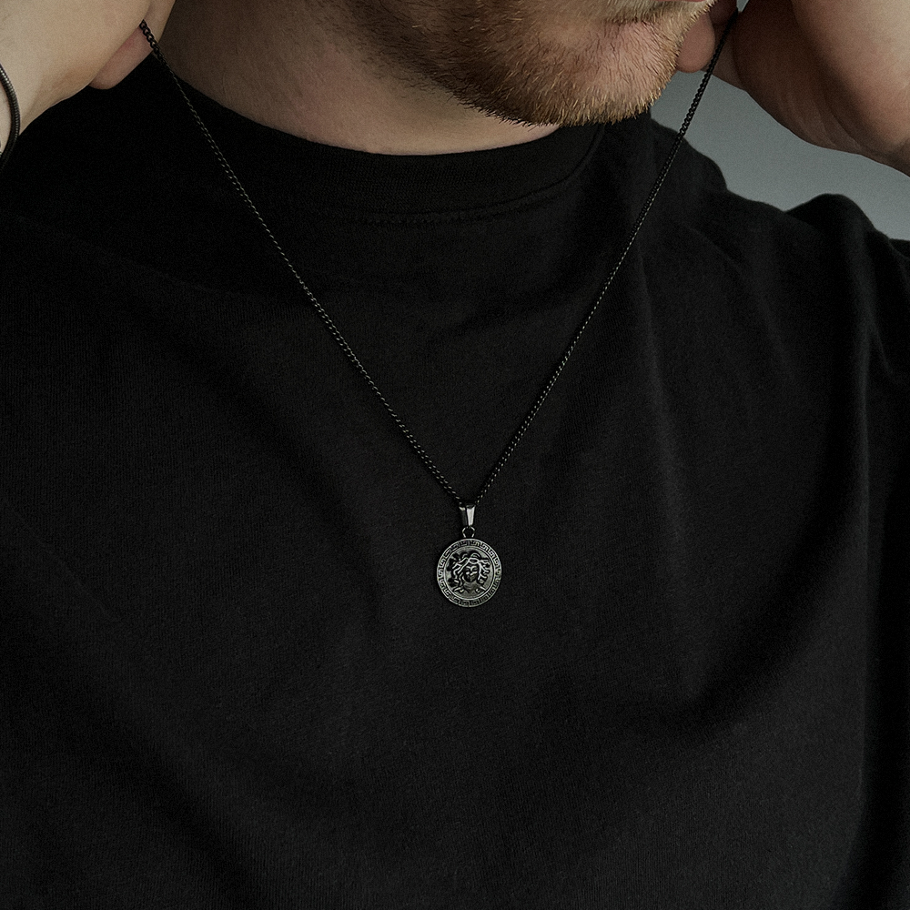 Black Medusa Pendant, Modeled