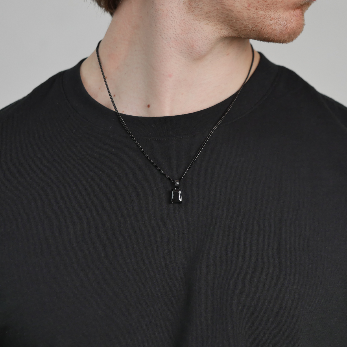 Midnight Square Gemstone Pendant