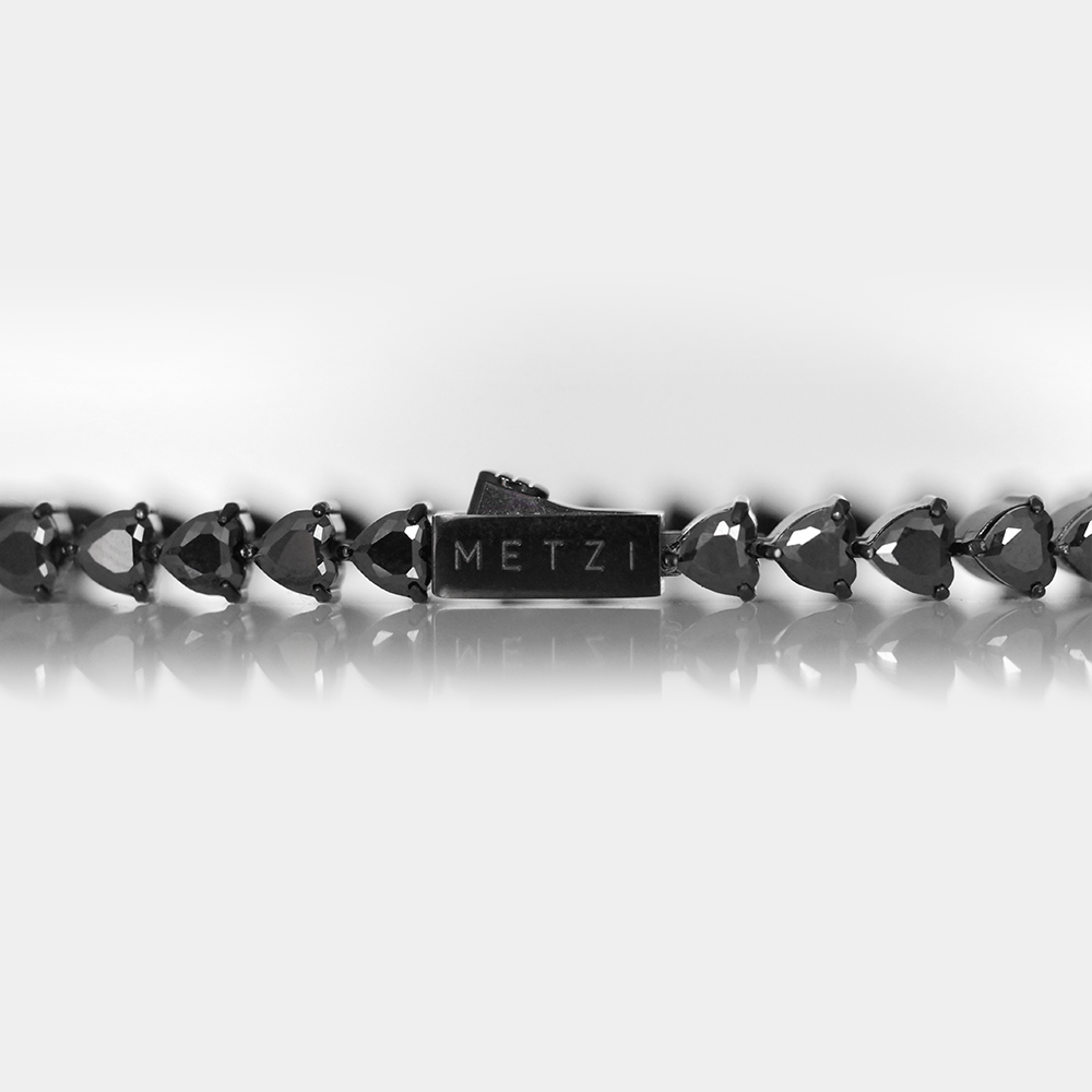 Midnight Heart Tennis Bracelet (4mm)