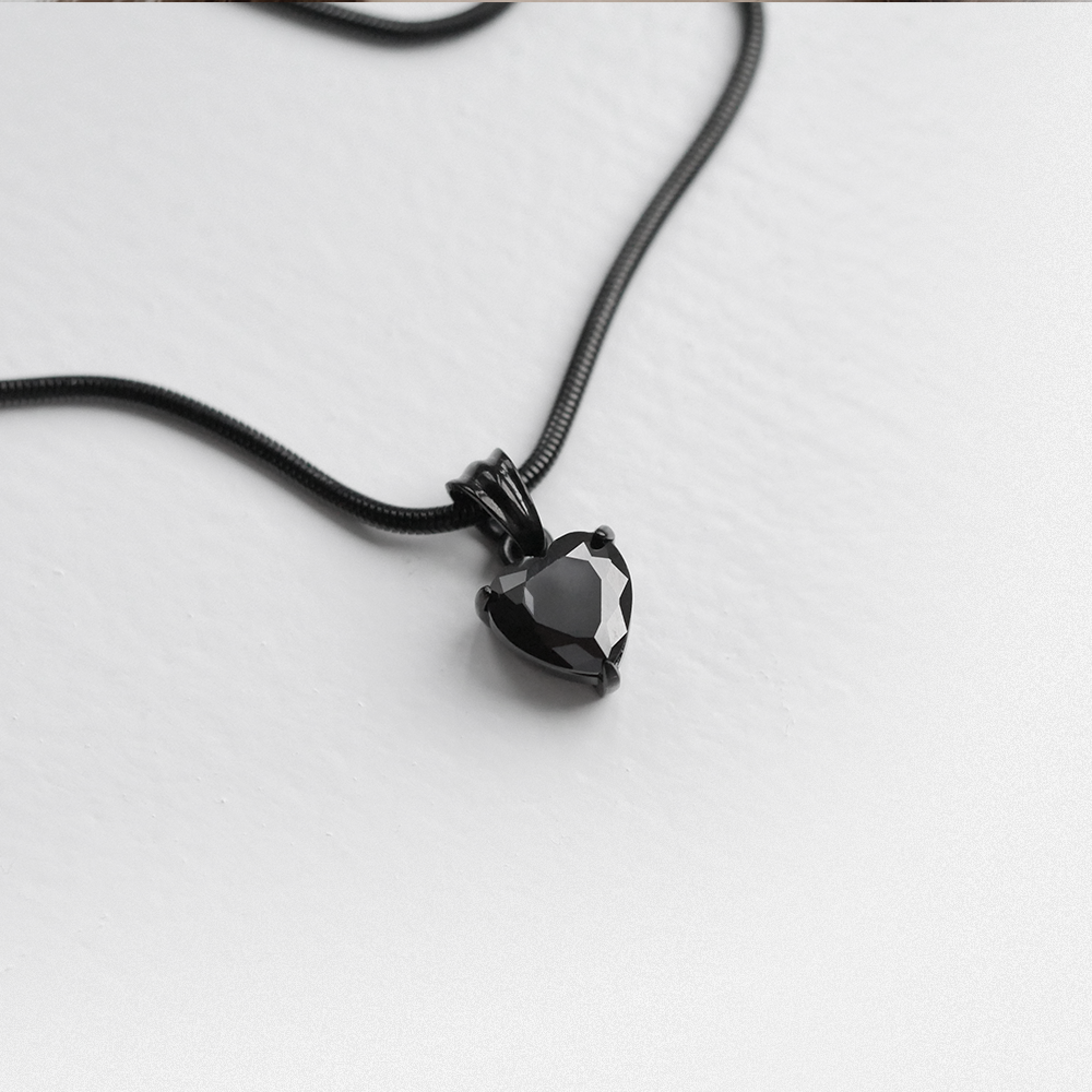 Midnight Heart Gemstone Pendant