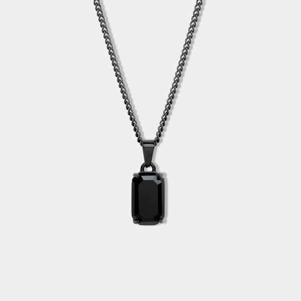 Black Onyx Pendant - Chain Included | Metzi