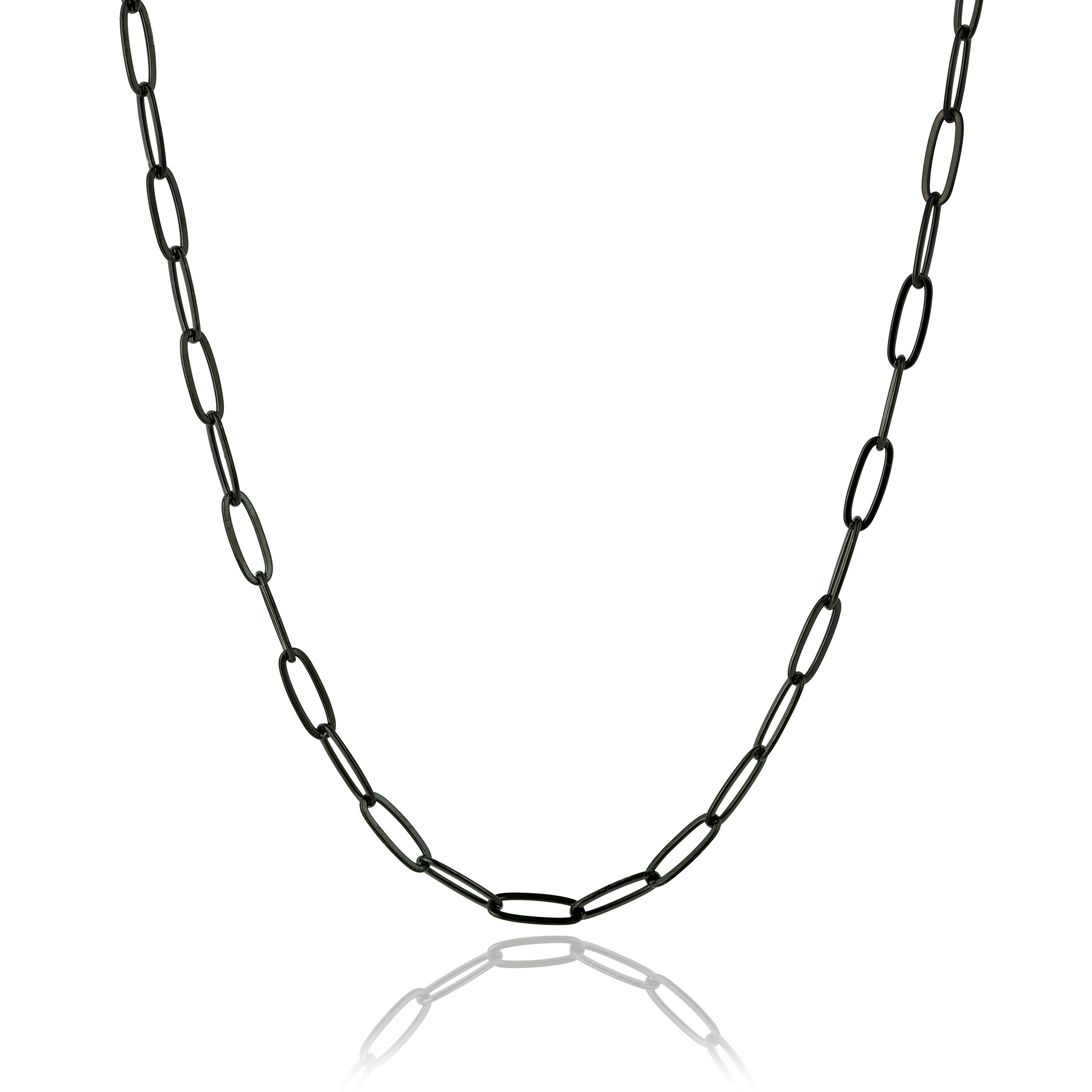 Black Paperclip Chain, Front