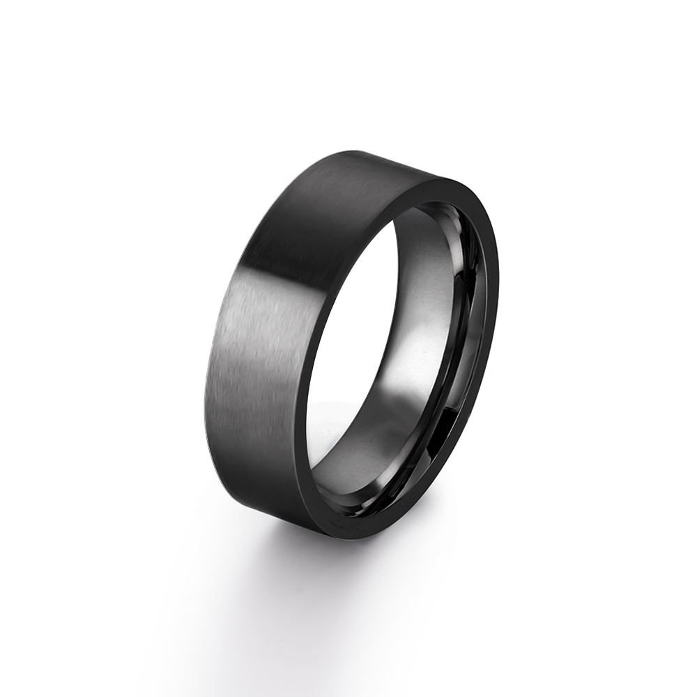 Black Flat Band Ring