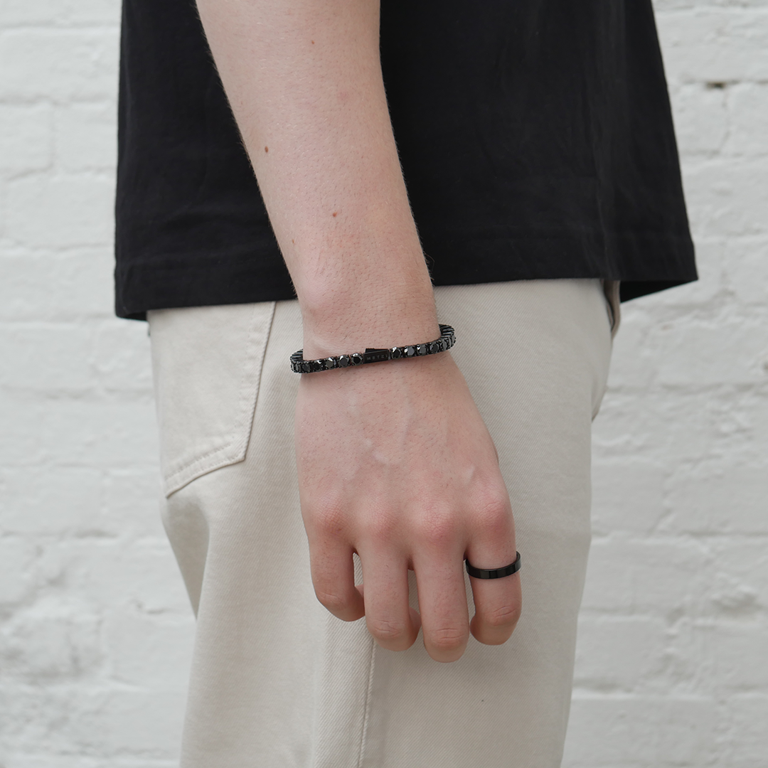 All Black Tennis Bracelet (5MM) - AAA Black CZ Stones | Metzi