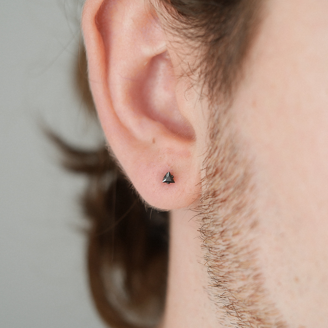 Triangle Gemstone Studs (3mm)