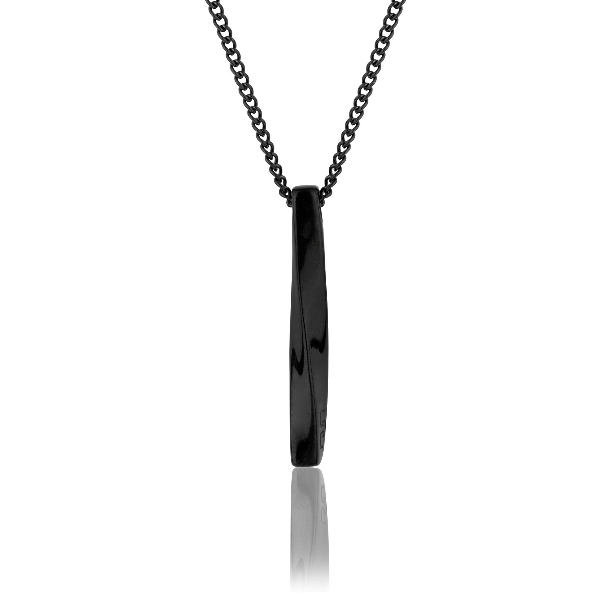 Black Twisted Bar Pendant, Front