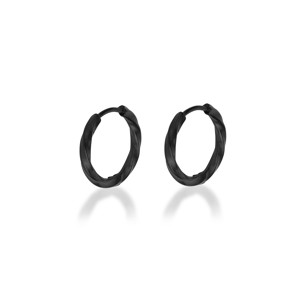 Black Twisted Hoops, Front