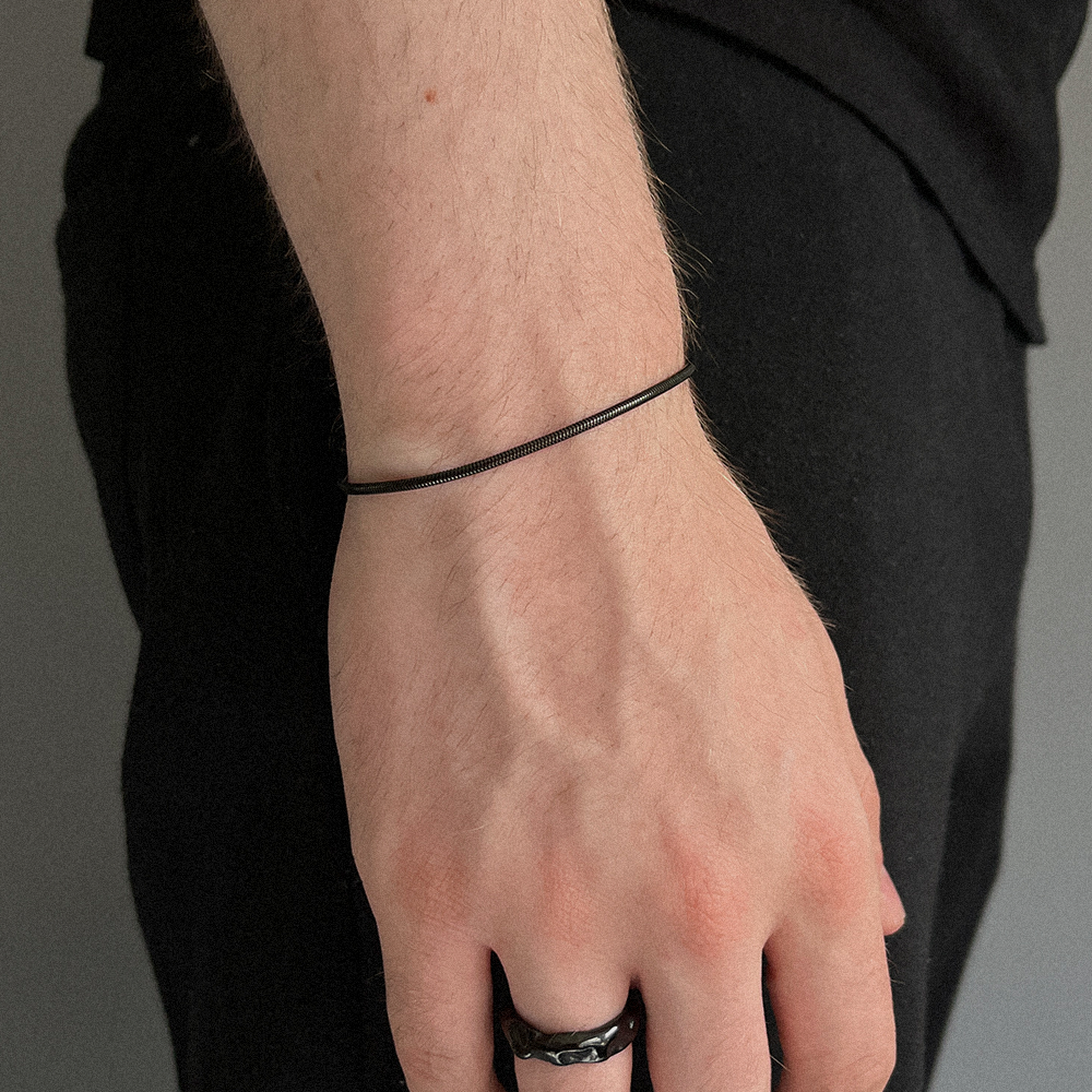 Black Snake Bracelet, Modeled