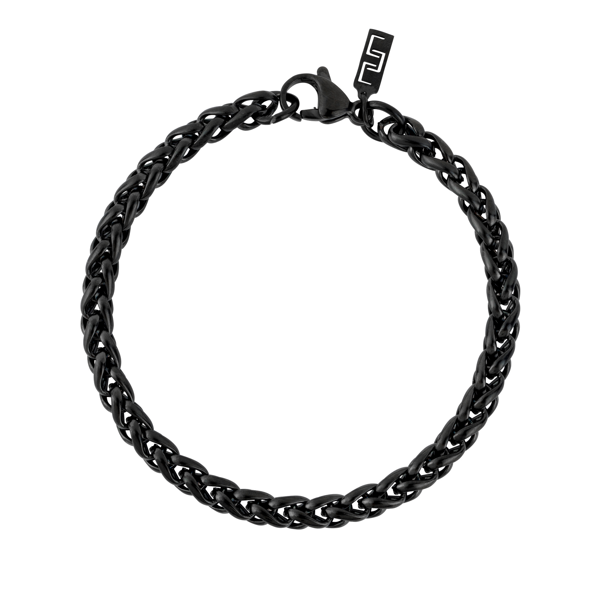 Black braid bracelet 5mm, front