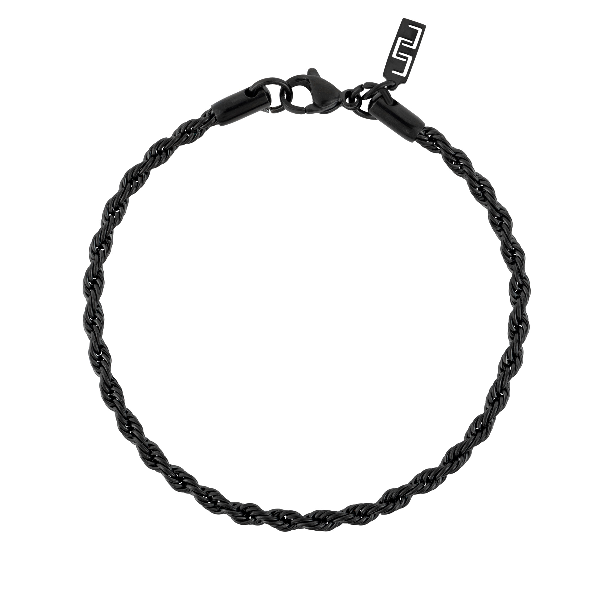 Black Rope Bracelet (3mm), Front