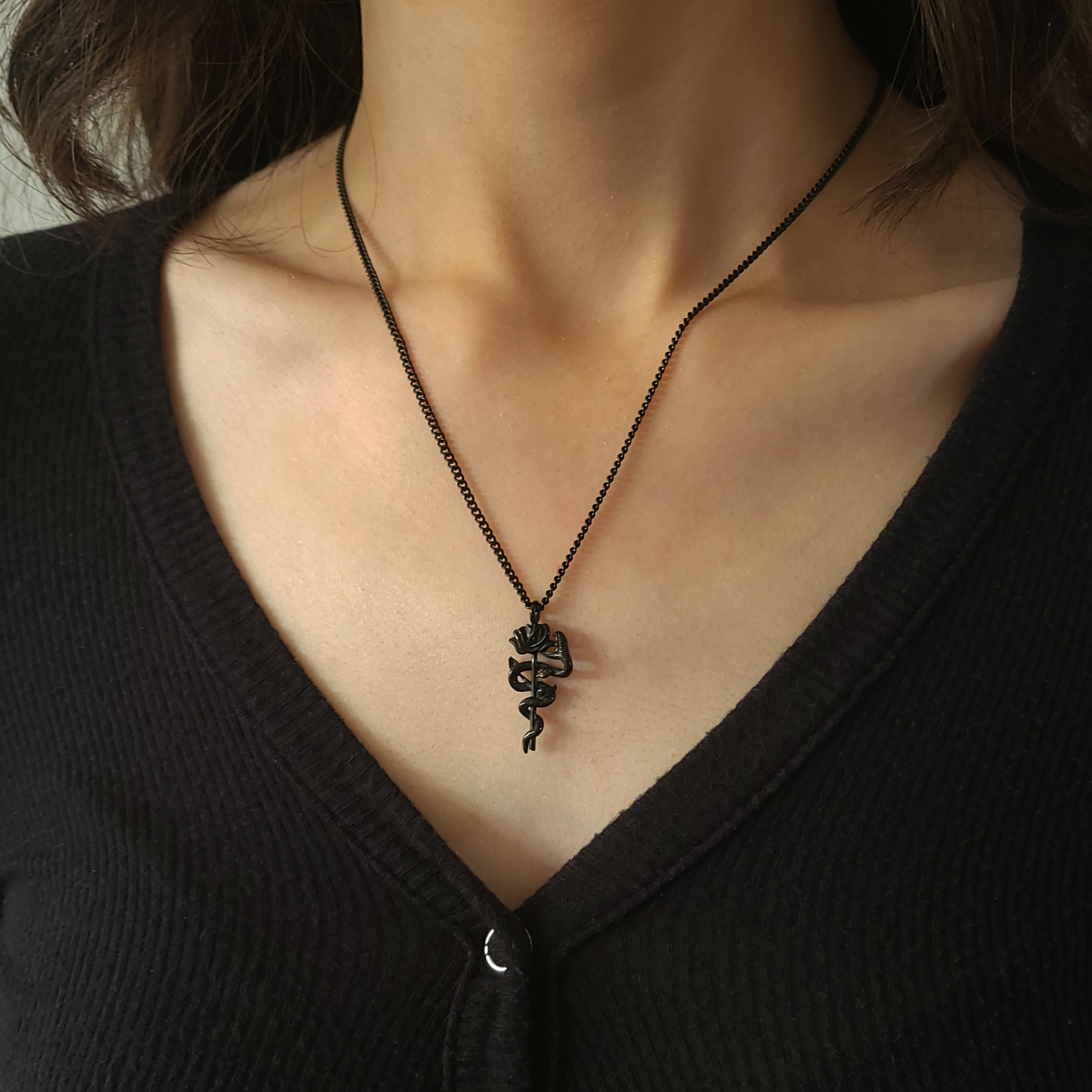 SERPENT AND ROSE PENDANT