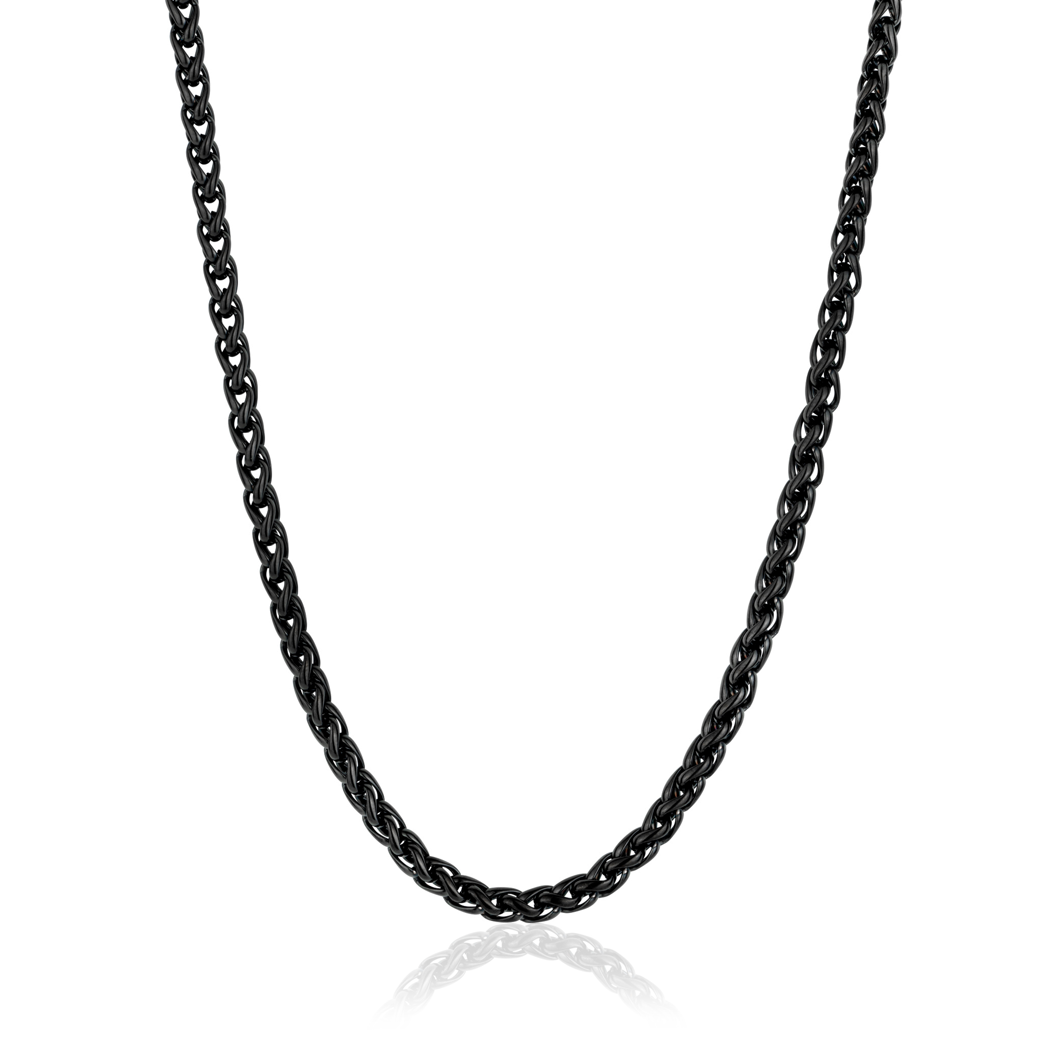 Black braid chain 5mm, front